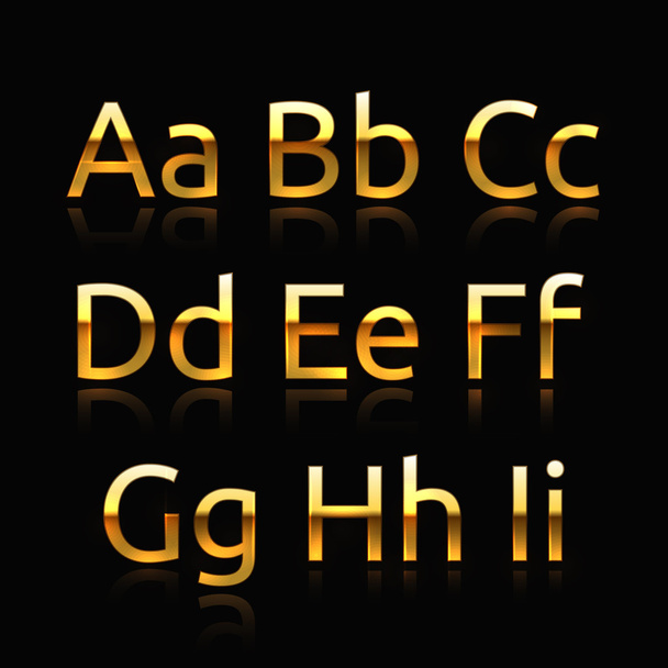 Golden alphabet - Vettoriali, immagini