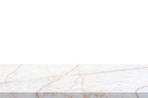 白い大理石の石のテーブルの上製品のディスプレイのための白い背景に隔離 - 写真・画像