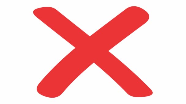 赤い十字が描かれている。禁止の概念。白い背景に隔離されたフラットベクトルイラスト. - 映像、動画
