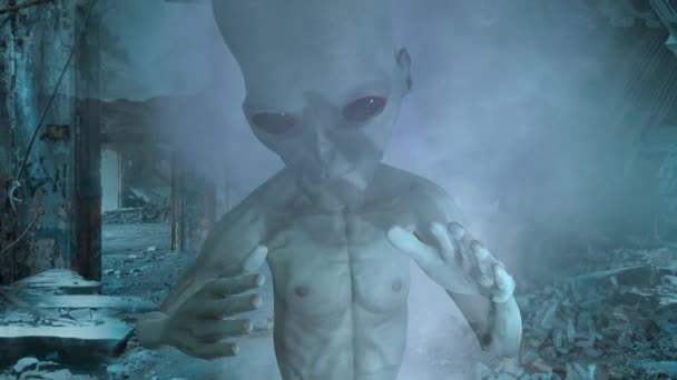 Alien 4k Animación - Ataque extraterrestre - Metraje, vídeo