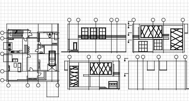 casa proyecto arquitectónico boceto 3d ilustración - Foto, Imagen