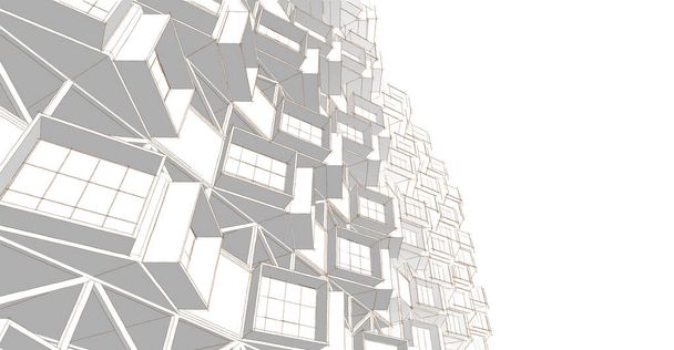 arquitectura moderna casa 3d ilustración - Foto, imagen