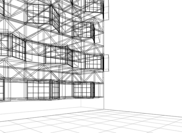 maison d'architecture moderne illustration 3d - Vecteur, image