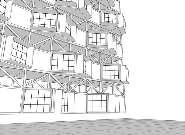 moderne architektur haus 3d illustration - Vektor, Bild