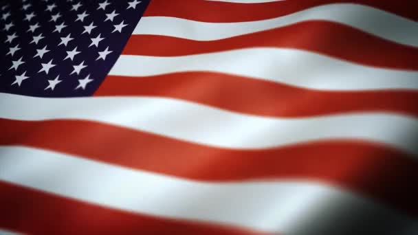 USA American Flag Textured Background Loop / 4k Animation eines US texturierten amerikanischen Flaggenhintergrundes mit Textil- und Grunge-Textur und Windeffekt - Filmmaterial, Video