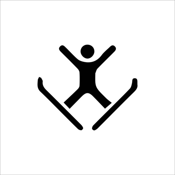Sports d'hiver Saut à ski icônes vectorielles - Vecteur, image