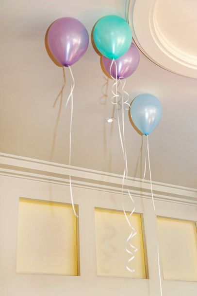 Helium Filled Party Pastel Balloons at Ceiling - Fotó, kép