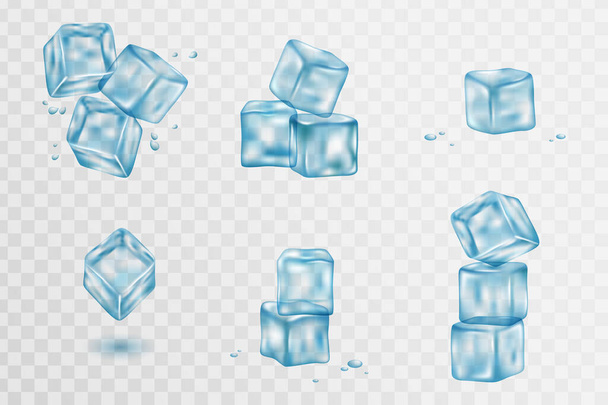 Realistic ice cubes - Vector, Image