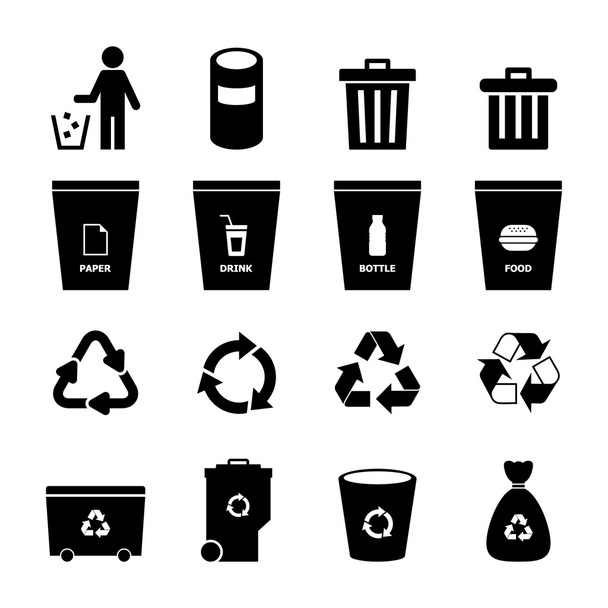 Ensemble d'icône poubelle
 - Vecteur, image