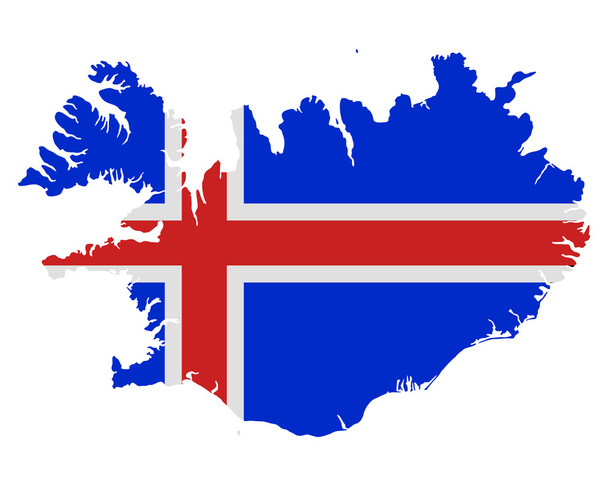 Mapa a vlajka Islandu - Vektor, obrázek