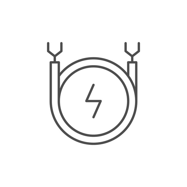 Elektromos kábelvonal vázlatos ikonja - Vektor, kép