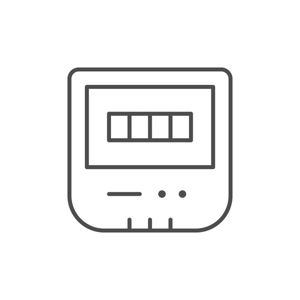 Icono de contorno de línea de contador eléctrico - Vector, imagen
