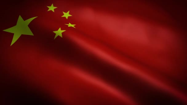 Chiny Flaga Tło Waving Seamless Looping / 4k animacja vintage grunge teksturowane chińskiej flagi tle machanie, z wiatrem i tkaniny efekty płynne pętli - Materiał filmowy, wideo