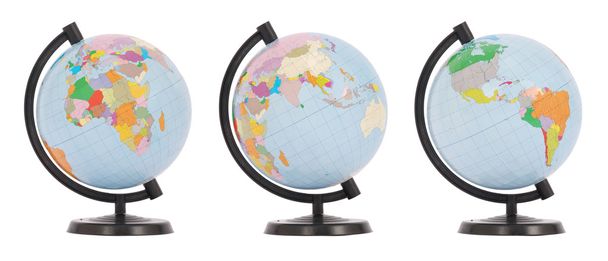 Le globe en trois positions
 - Photo, image