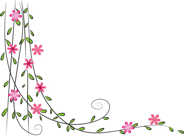 vector illustration of a card with flowers - Vektor, obrázek