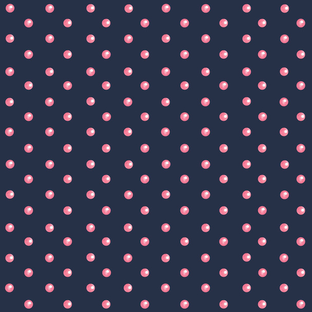 Watercolor seamless pattern with pink pearls or polka dots on dark background. Great for fabrics, wrapping papers, wallpapers, covers. Hand painted illustration. - Photo, Image