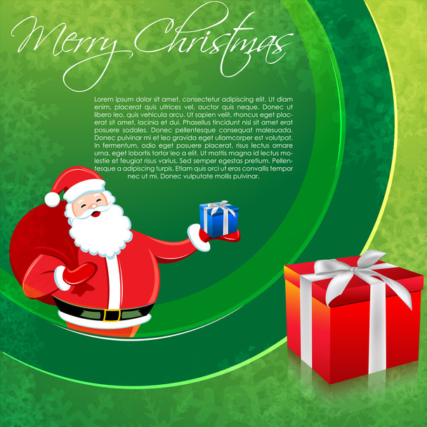 Santa en feliz tarjeta de Navidad
 - Foto, imagen