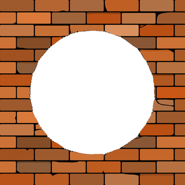 brick wall with a hole - Vector, Image