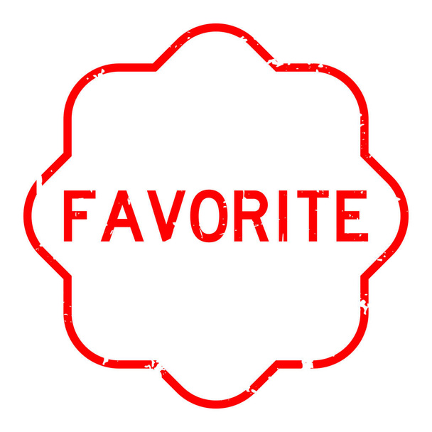 Grunge rojo palabra favorita sello de goma sobre fondo blanco - Vector, imagen