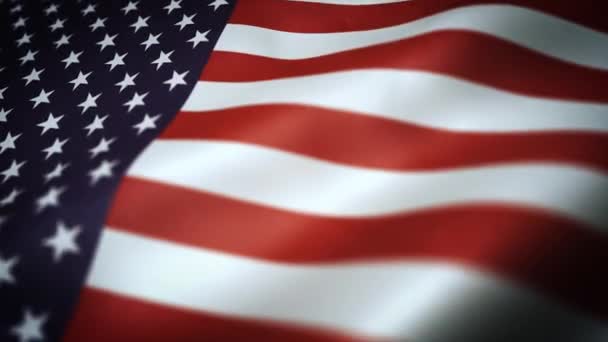 USA American Flag Textured Background Loop / 4k Animation eines US texturierten amerikanischen Flaggenhintergrundes mit Textil- und Grunge-Textur und Windeffekt - Filmmaterial, Video