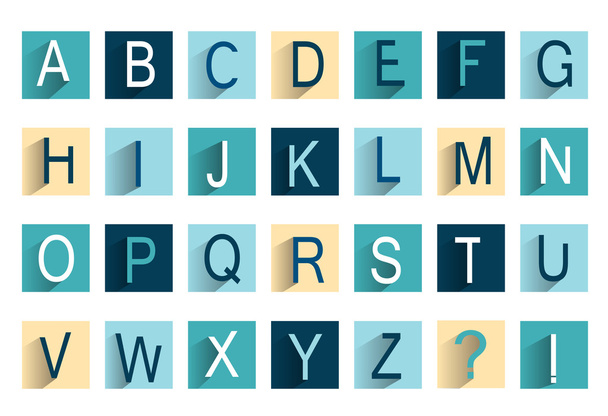Alphabet icon set. Flat icon design. - Vector, Image