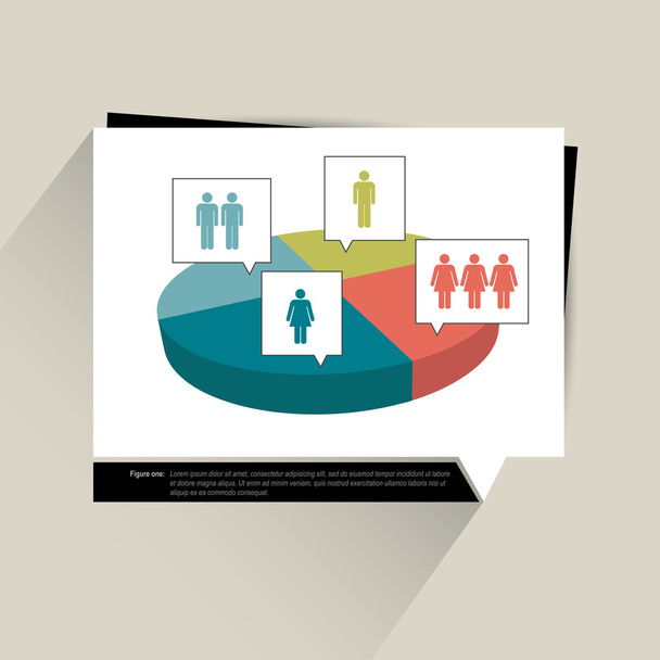 Sample chart, graph. Infographics data visualisation. 3D round diagram. - Vector, Image