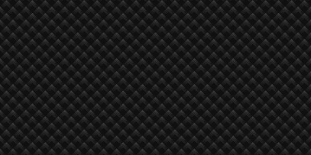 Dark black Geometric grid Carbon fiber background Modern dark abstract seamless texture - Photo, Image