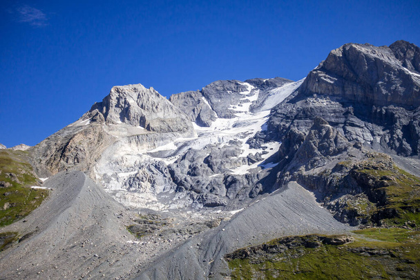 Grande Casse Alpine glacier landscape in Pralognan la Vanoise. French alps. - 写真・画像