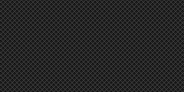 Grilla geométrica negra oscura Fondo de fibra de carbono Textura moderna abstracta oscura sin costuras - Foto, Imagen