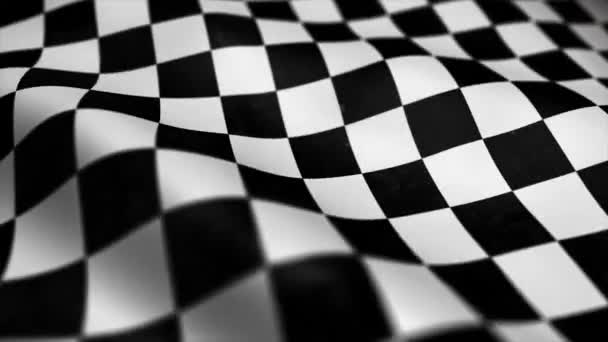 Formula One Race Flag Waving Textured Background Loop/ 4k animation of a waving textured formula one race competition flag background, with checkerboard patterns and wind effect seamless looping - Footage, Video