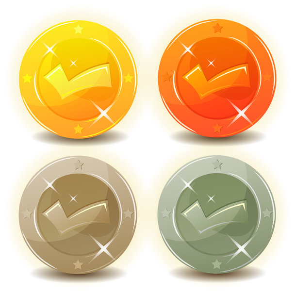 Credit munten set voor spelinterface - Vector, afbeelding