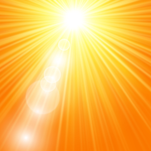 El sol estalló con bengalas
 - Vector, Imagen