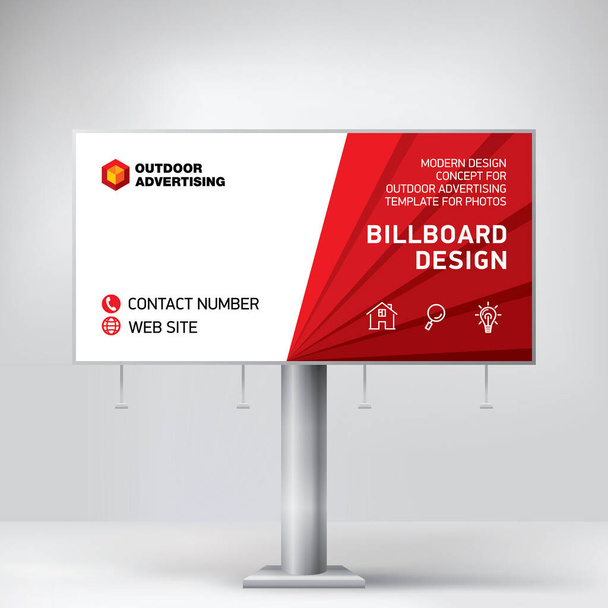 Billboard, modelo para publicidade de bens e serviços, design criativo - Vetor, Imagem