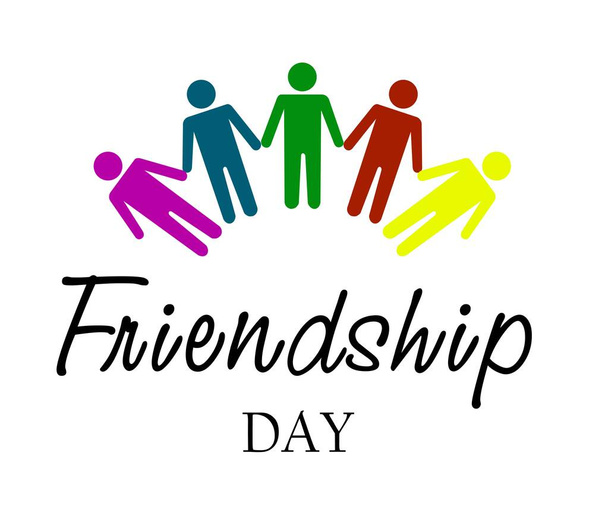 Happy Friendship day vector typographic design. Inspirational quote about friendship. Usable as greeting cards, posters, clothing, t-shirt for your friends. - Vector, Image