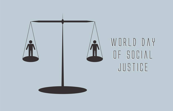 Векторна притча про рівновагу на Всесвітній день соціальної справедливості. - Вектор, зображення