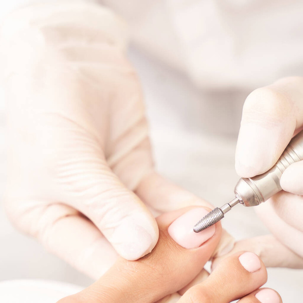 Pedicure nail spa procedure. Foot manicure - 写真・画像