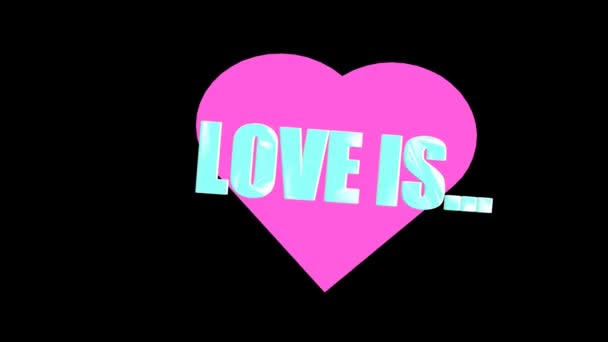 Liebe ist Text-Animationskarte, Valentinstag - Filmmaterial, Video