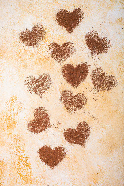 Sweet cacao  in the form of hearts for Valentine's Day - Foto, Imagen