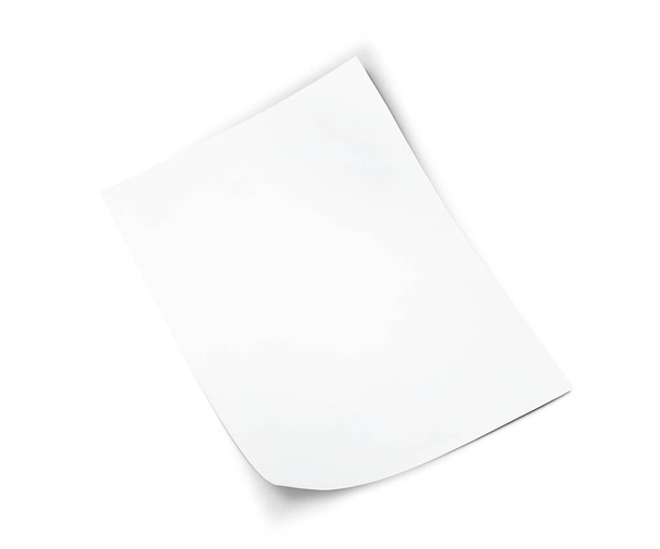 valkoinen paperiarkki eristetyllä valkoisella taustalla - Valokuva, kuva