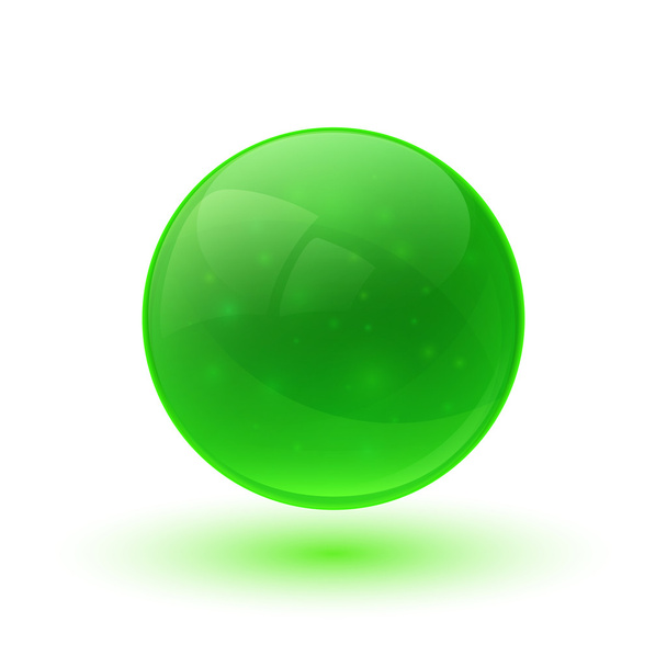 Green glossy glass sphere - Vektor, Bild