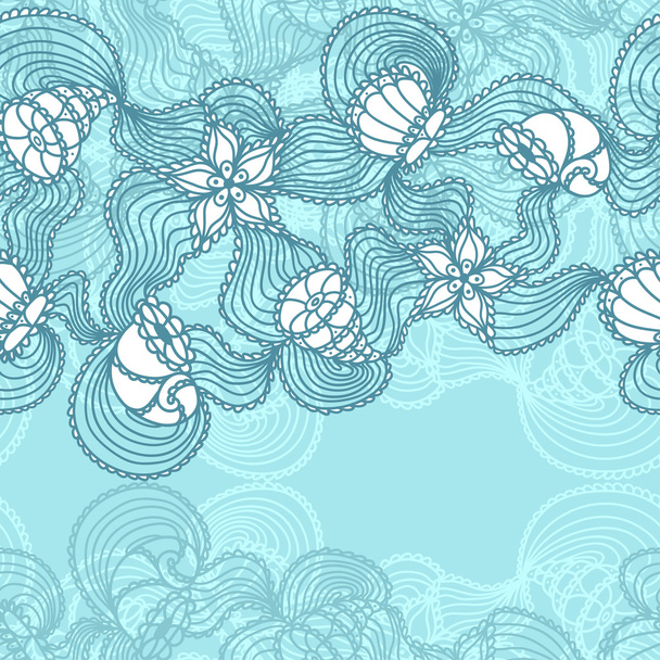 fondo transparente encaje marino abstracto azul - Vector, afbeelding