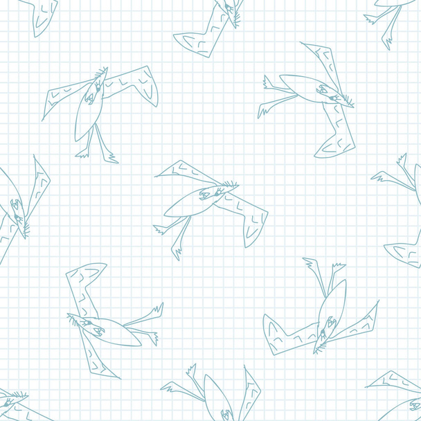 Χαριτωμένο ουράνιο τόξο scribble dino παιδιά doodle φόντο. Χειροποίητο ιδιότροπο μοτίβο χωρίς ραφή. Αφελής απλό χαρούμενο χαρακτήρα κινουμένων σχεδίων για την ελάχιστη μόδα μωρό, διακόσμηση φυτώριο, ουδέτερο unisex. - Διάνυσμα, εικόνα