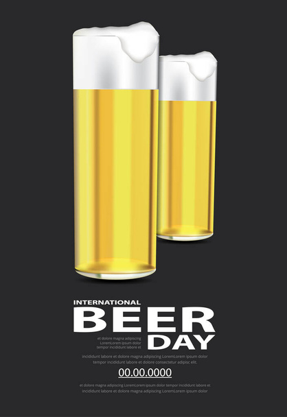 Ilustracja plakatu International Beer Day Template Design Vector - Wektor, obraz