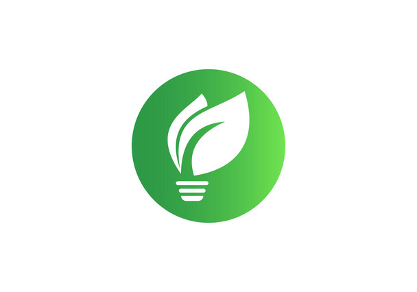 Дизайн логотипа лампы и листьев современный модный - Вектор,изображение
