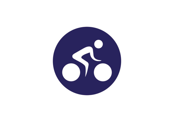 Man kerékpáros vektor ikon lapos stílusú illusztráció. Man kerékpáros vektor ikon egyszerű jel és modern szimbólum - Vektor, kép