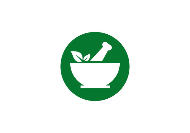 Σχεδιασμός λογότυπου Pharmacy Concept. Λογότυπο από βότανα Ayurveda. Σχεδιασμός λογότυπου ιατρικής φαρμακευτικής - Διάνυσμα, εικόνα