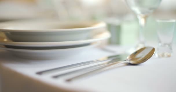 díszített asztal esküvői vacsorához - Felvétel, videó