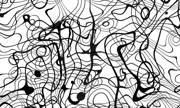 Courbe noir et blanc ligne d'onde fond abstrait. - Photo, image