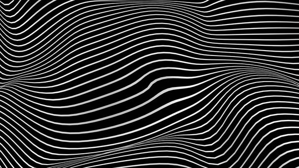 Черно-белая кривая волна линии абстрактного фона. - Фото, изображение