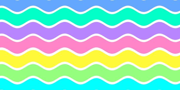Abstract kleurrijke lijnen golvende strepen achtergrond. Eenhoorn regenboog patroon. - Foto, afbeelding
